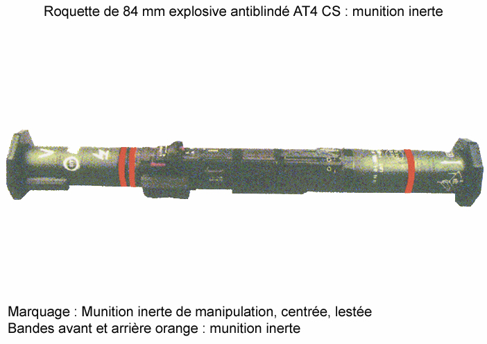 AT4 CS ; munition inerte de manipulation
