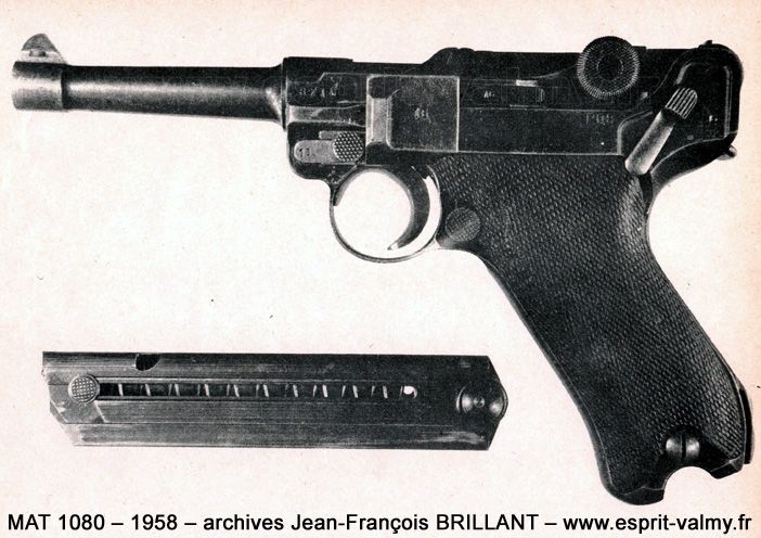 Pistolet Automatique de 9mm P08 ; MAT1080, 1958