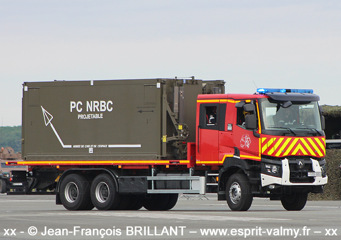 Renault K380.26 6x4, 7203-0003, transport d'un KC20 PC NRBC Projetable, Brigade des Pompiers de l'Air ; 2021