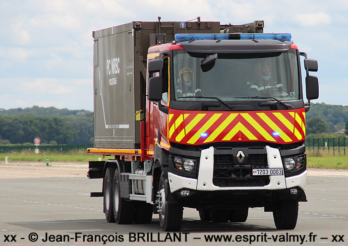Renault K380.26 6x4, 7203-0003, transport d'un KC20 PC NRBC Projetable, Brigade des Pompiers de l'Air ; 2021