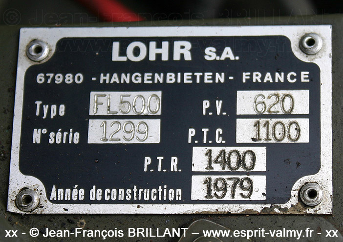 Lohr FL500, 692-0689, 35e Régiment d'Artillerie Parachutiste, collectionneur privé ; 2009