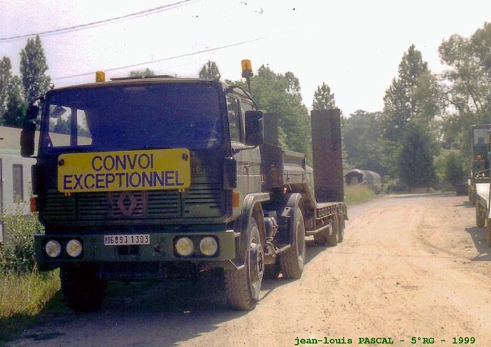 6893-1303 : Renault G290, TSR, porte-engins du Génie, 5e Régiment du Génie ; 1999