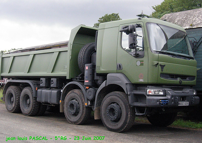 6063-0458 : Renault Kerax 420.32, 8x4, benne, 6063-0458, 5e Régiment du Génie ; 2007