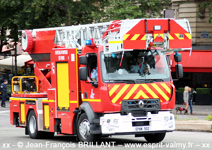 EPAN (Echelle Pivotante Automatique à Nacelle), Renault/Riffaud, EPAN 502, Brigade de Sapeurs-Pompiers de Paris ; 2021