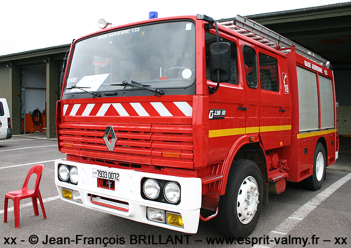 7933-0072 : Renault G230, Fourgon Pompe - Tonne, Escadron de Sécurité Incendie et de Sauvetage 1H.133 ; 2007