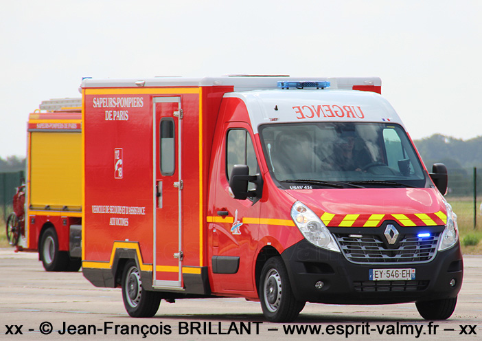 Renault Master, Véhicule de Secours et d'Assistance aux Victimes, VSAV 416, Brigade de Sapeurs-Pompiers de Paris ; 2018