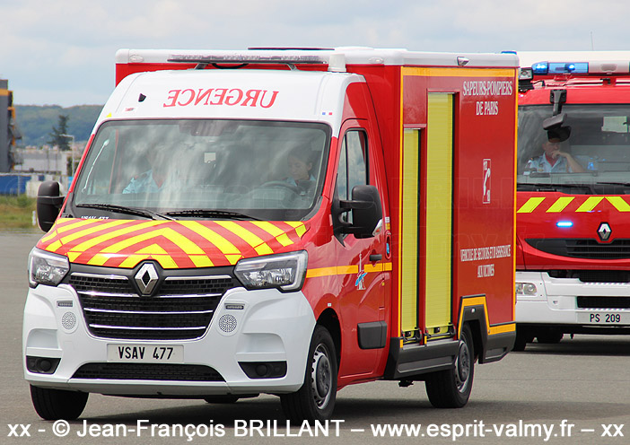 Renault Master, Véhicule de Secours et d'Assistance aux Victimes, VSAV 477, Brigade de Sapeurs-Pompiers de Paris ; 2021