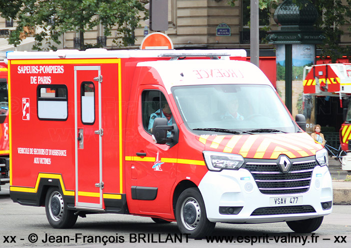 Renault Master, Véhicule de Secours et d'Assistance aux Victimes, VSAV 477, Brigade de Sapeurs-Pompiers de Paris ; 2021