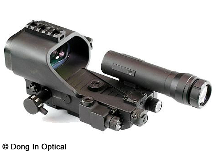 DCL110AD-3X : viseur holographique pour armes de calibre 12,7 x 99 NATO (.50 BMG) ou 7,62 x 51 NATO, avec tripleur optique